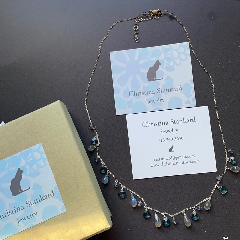 Christine Stankard blue gemstone handmade necklace